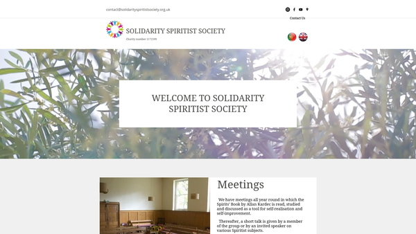 Screenshot of the Solidarity Spiritist Society website