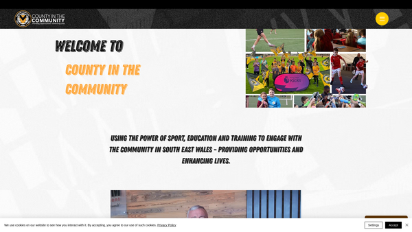 Screenshot of the County In The Community website