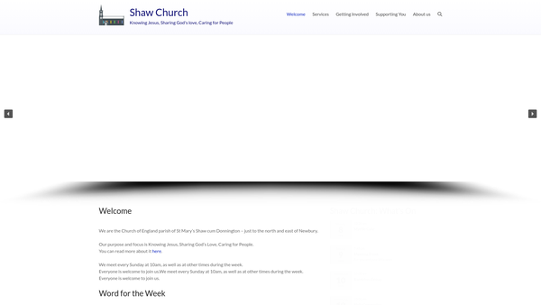 Screenshot of the The Parochial Church Council Of The Ecclesiastical Parish Of Shaw Cum Donnington website