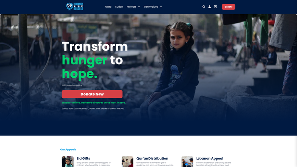 Screenshot of the Humanity Without Borders website