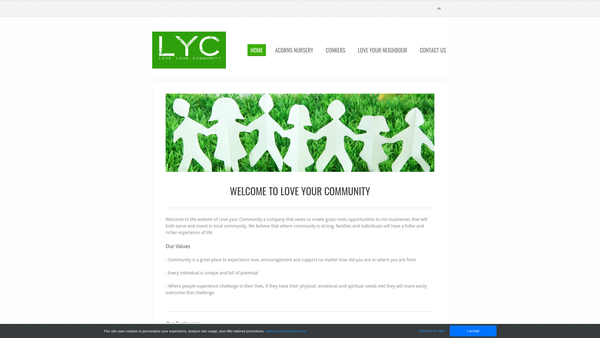 Screenshot of the Love Your Community website