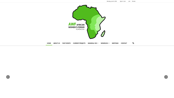 Screenshot of the The African Women's Forum, Portsmouth website
