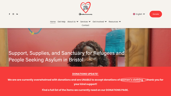 Screenshot of the Aid Box Community website