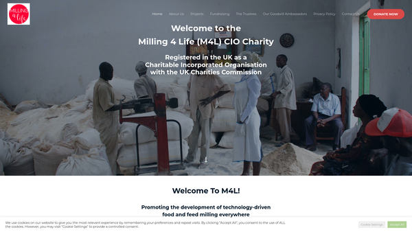 Screenshot of the Milling 4 Life CIO website