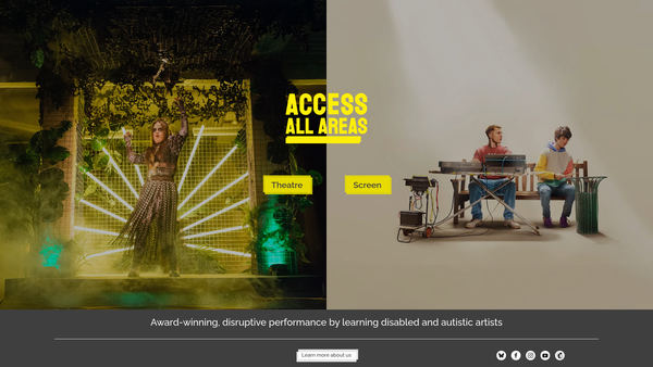 Screenshot of the Access All Areas website