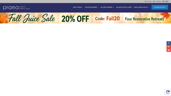 Screenshot of the PramaLife website