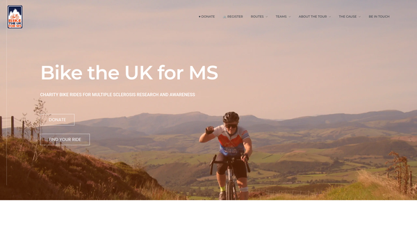 Screenshot of the Bike The UK For MS website