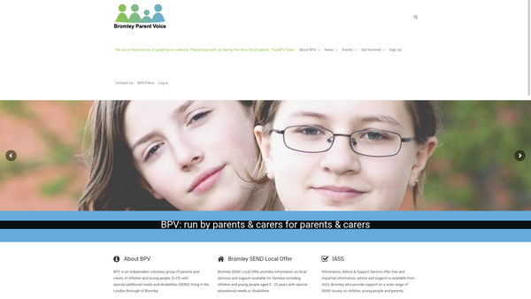 Screenshot of the Bromley Parent Voice website