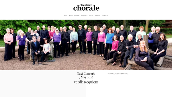 Screenshot of the Cheshire Chorale website