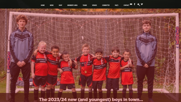 Screenshot of the Bartley Reds Football Club website