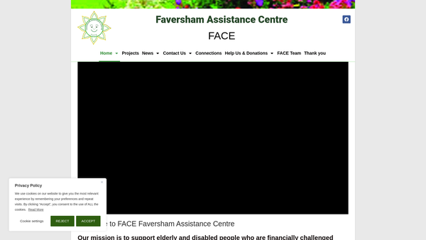 Screenshot of the Faversham Assistance Centre website