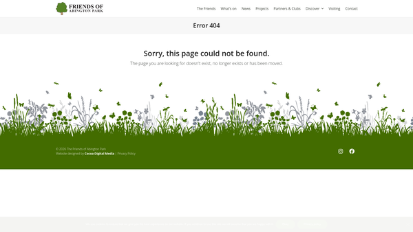 Screenshot of the Abington Park Heritage Trust website