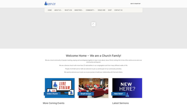 Screenshot of the Frampton Park Baptist Church website