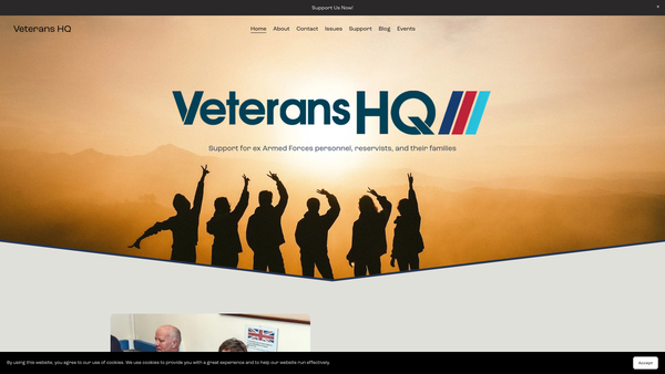 Screenshot of the Liverpool Veterans Hq website