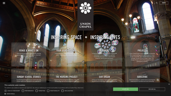 Screenshot of the Union Chapel website