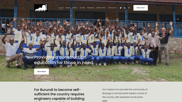 Screenshot of the Stand Up And Build Project website