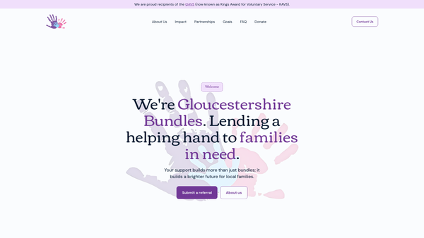 Screenshot of the Gloucestershire Bundles website