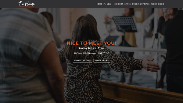 Screenshot of the Bethel Community Church (Newport) website