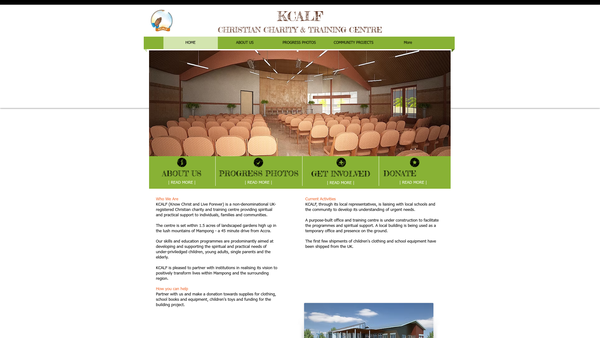 Screenshot of the Kcalf website