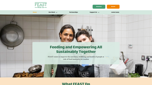 Screenshot of the Feast With US website