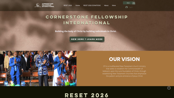 Screenshot of the Cornerstone Fellowship International UK website