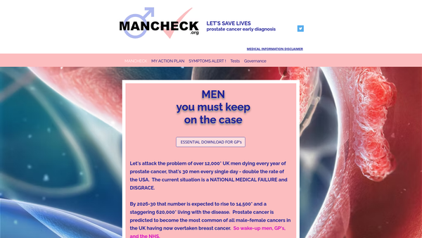 Screenshot of the Mancheck website