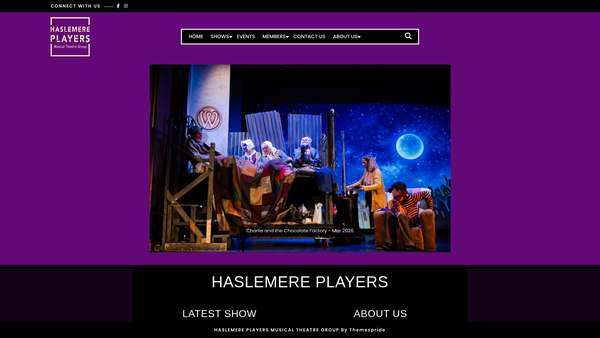 Screenshot of the The Haslemere Players website