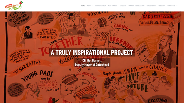 Screenshot of the North East Young Dads And Lads Project CIO website