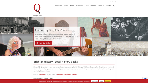 Screenshot of the Queenspark Books website