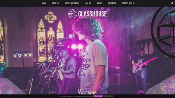 Screenshot of the Glasshouse Church website