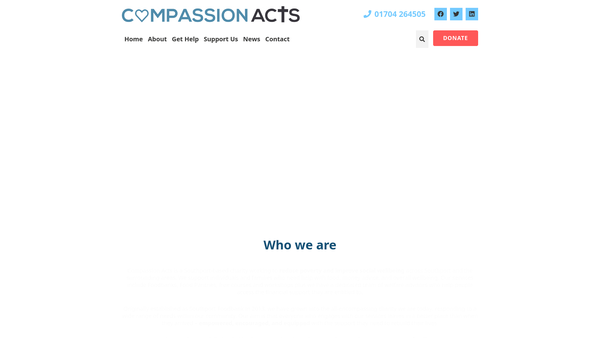 Screenshot of the Compassion Acts website