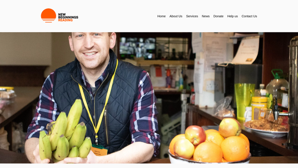Screenshot of the New Beginnings Reading website