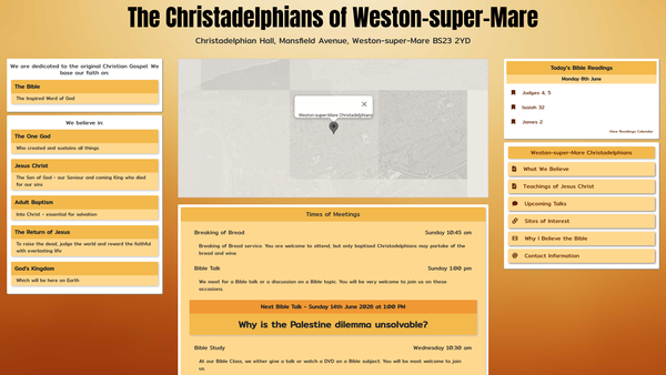 Screenshot of the Weston-Super-Mare Christadelphian Ecclesia website