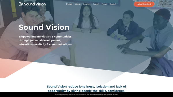 Screenshot of the Sound Vision CIO website