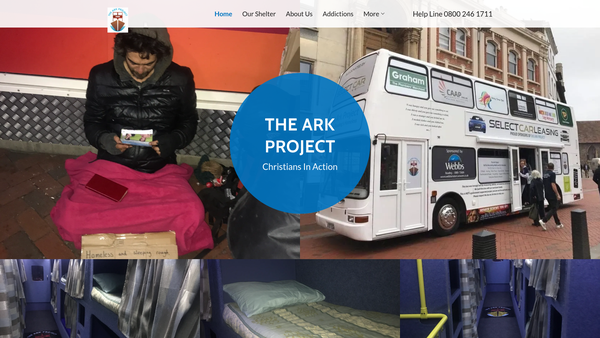Screenshot of the Community Action Ark Project website