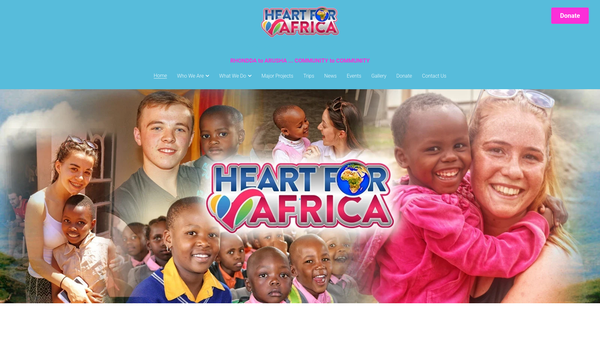 Screenshot of the Heart For Africa website