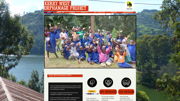 Screenshot of the Kerry West Orphanage Project website