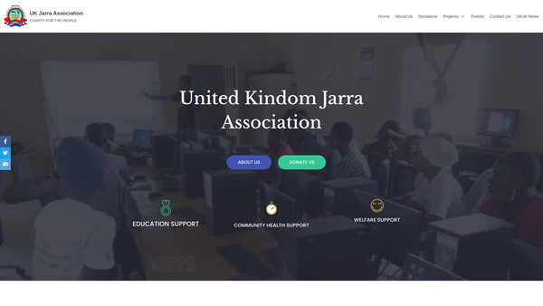 Screenshot of the UK Jarra Association website