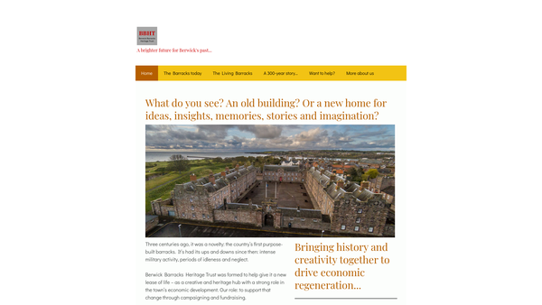 Screenshot of the Berwick Barracks Heritage Trust website