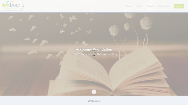 Screenshot of the Arkbound Foundation website