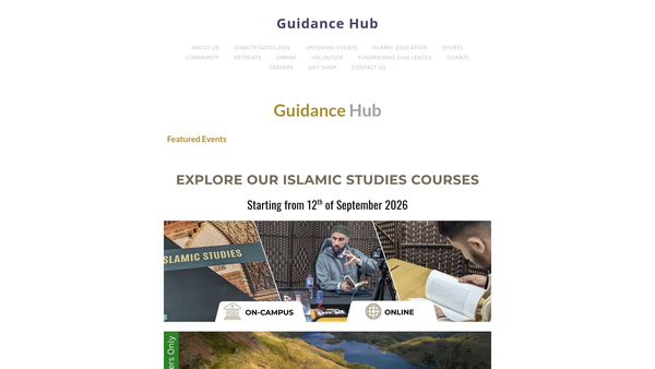 Screenshot of the Guidance Hub website