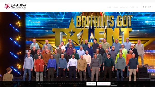 Screenshot of the Rossendale Male Voice Choir website