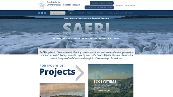 Screenshot of the South Atlantic Environmental Research Institute website