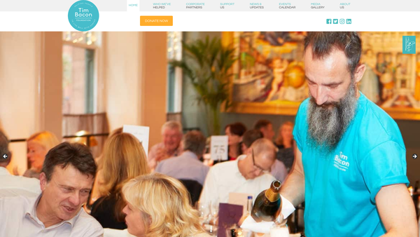 Screenshot of the The Tim Bacon Foundation website