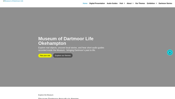 Screenshot of the The Museum Of Dartmoor Life website