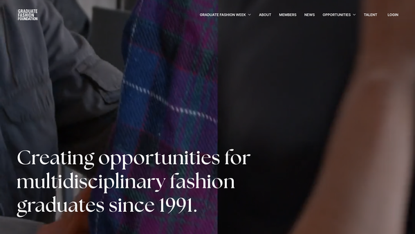 Screenshot of the Graduate Fashion Foundation website