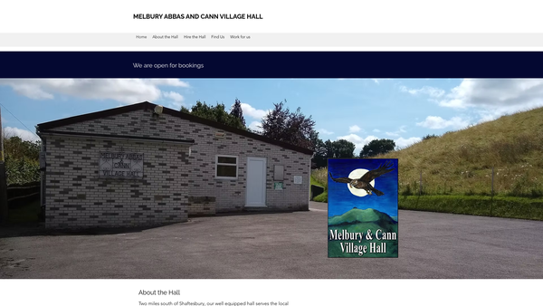 Screenshot of the Melbury Abbas And Cann Village Hall website