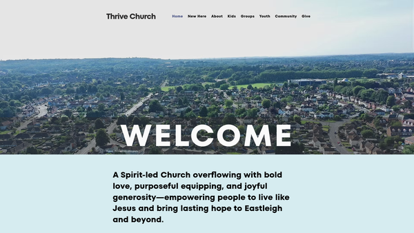 Screenshot of the Thrive Church UK website