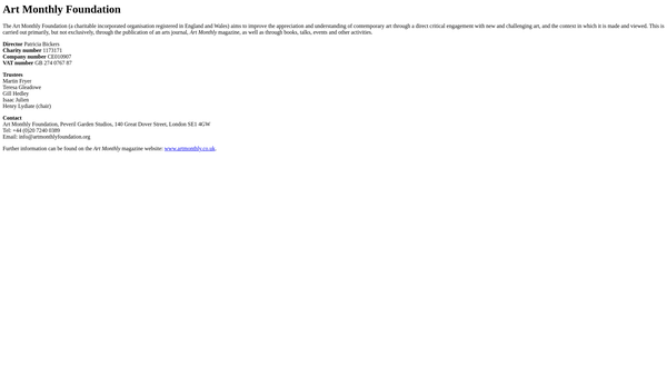 Screenshot of the Art Monthly Foundation website
