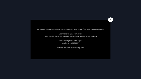 Screenshot of the Highfield South Farnham PTFA website
